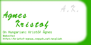 agnes kristof business card