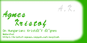 agnes kristof business card